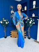 River Plunge Neck Maxi Dress Blue image