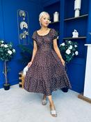 Blaine Detailed Bardot Midi Dress Polka Coco image