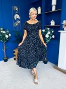 Blaine Detailed Bardot Midi Dress Polka Black image