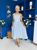 Adison Halterneck Midi Dress Coco Polka Blue image