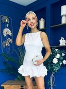 Anastasia Hem Detail Mini Dress White image