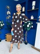 Lucy Detailed Midi Dress Blue Polka Coco image