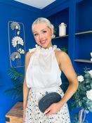 Peyton Halterneck Satin Top Cream image