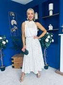 Jessie Satin Midi Skirt Black Polka Cream image