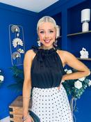 Peyton Halterneck Satin Top Black image