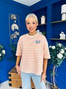 Orna Casual Striped T-Shirt Peach image