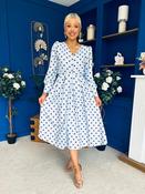 Avril Pleat Detail Midi Dress Coco Polka Blue image