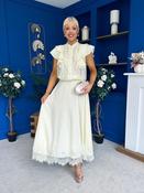 Caroline Frill Top &amp; Lace Hem Skirt Set Yellow image