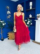 Rylan Layered Tulle Occasion Dress Ruby