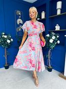Naoise Frill Sleeve Midi Dress Floral Pastel image