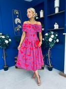 Willow Detailed Bardot Midi Dress Floral Violet image