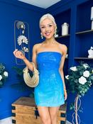 Tyra Bandeau Ombre Sequin Mini Dress Blue image