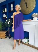Morgan One Shoulder Cape Detail Midi Dress Violet