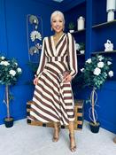 Ciara Striped Detail Midi Dress Coco Yellow image