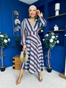 Ciara Striped Detail Midi Dress Coco Blue image
