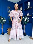 Siera Puff Sleeve Occasion Shirt Dress Floral Pink image