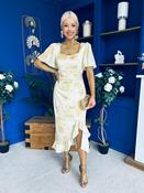 Heidi Square Neck Ruched Midi Dress Floral Yellow image