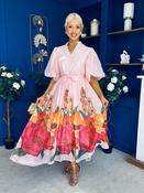 Martina Puff Sleeve Occasion Dress Floral Pink image