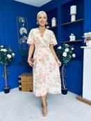 Daisy Twist Detail Midi Dress Floral Orange image