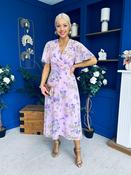 Daisy Twist Detail Midi Dress Floral Lilac image