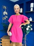 Patzy Lace Trim Mini Dress Hot Pink image
