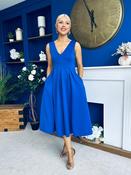Tiffany V Neck Skater Scuba Midi Dress Cobalt image