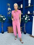 Marissa Short Sleeve Denim Jumpsuit Rose image
