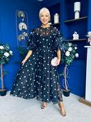 Ethna Frill Sleeve Occasion Dress Polka Black image