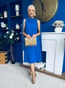 Yasmin Drape Detail Midi Dress Cobalt