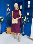 Yasmin Drape Detail Midi Dress Wine image