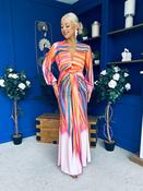 Catriona Plunge Neck Drape Detail Maxi Dress Blush