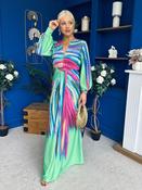 Catriona Plunge Neck Drape Detail Maxi Dress Green