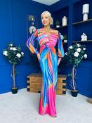Catriona Plunge Neck Drape Detail Maxi Dress Fuchsia