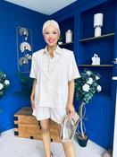 Jackie Detailed Oversized Shirt &amp; Short Set Cream image