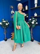 Claire One Shoulder Drape Detail Midi Dress Emerald image