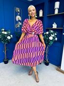 Julia Cape Detailed Midi Dress Geo Purple image