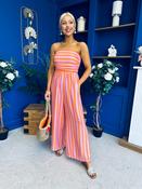 Phil Bandeau Style Striped Jumpsuit Pink Orange