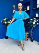 Nancy Cape Detailed Midi Dress Sky