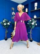 Nancy Cape Detailed Midi Dress Berry