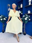 Nancy Cape Detailed Midi Dress Yellow