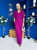 Clodagh Detailed Top And Trouser Set Berry