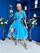 Julia Cape Detailed Midi Dress Floral Blue image