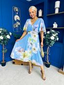 Julia Cape Detailed Midi Dress Floral Sky image