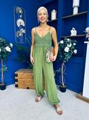 Alana Crochet Detail Strappy Jumpsuit Green image