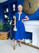 Sandra Beaded Detail Midi Dress Cobalt image