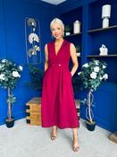 Paloma Cinched Detail Tailored Midi Dress Burgundy image