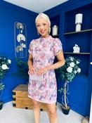 Ami Crochet Tulip Sleeve Mini Dress Pink image