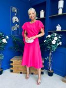 Lorraine Cape Detail Midi Dress Hot Pink image