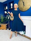Leni Pleat Detail Midi Dress Navy image