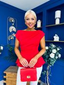 Connie Peplum Detailed Top Red image